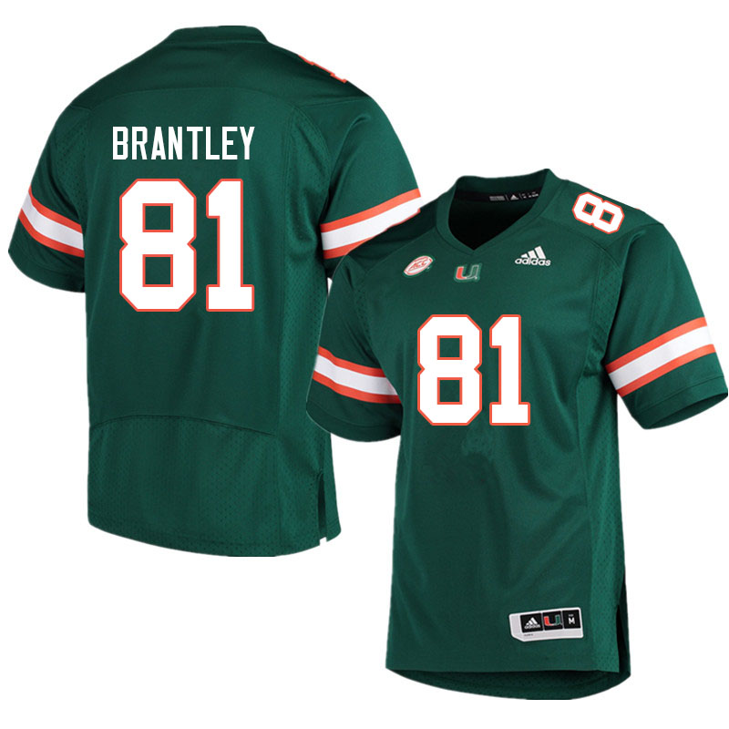 Men #81 Kahlil Brantley Miami Hurricanes College Football Jerseys Sale-Green - Click Image to Close